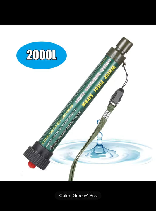 Portable Emergency Water Filter with Straw Outdoor Water Purifier Water Filtration System Camping Travel Backpacking Equipment