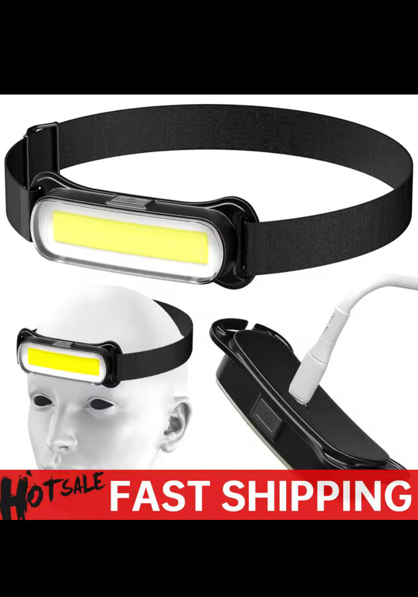 USB Rechargeable LED Headlamp 3 Modes Flashlight Waterproof Head Light Adjustable Headband for Camping Fishing Running Biking