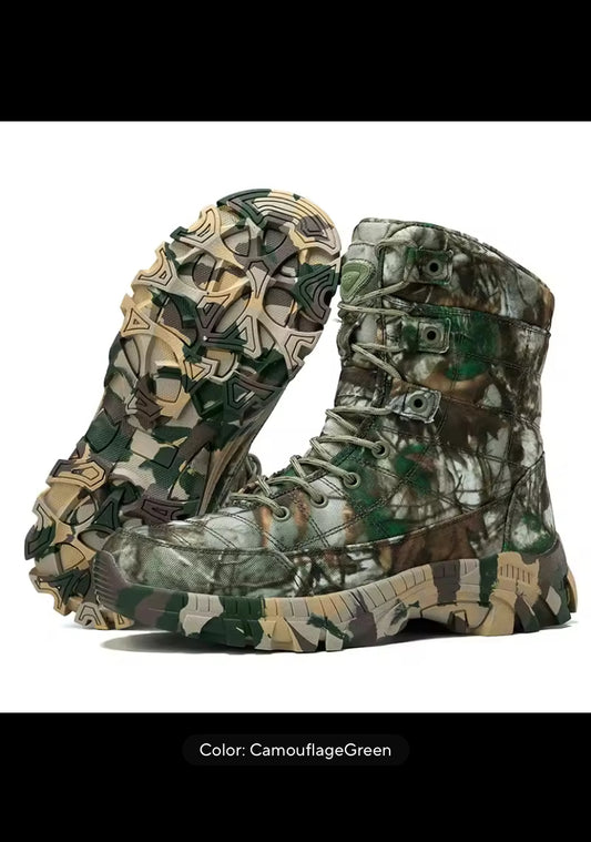 Trendy Camouflage Hiking Boots for Men Platform Waterproof Trekking Boots Non-slip Outdoor Boots Men Botas Hombre
