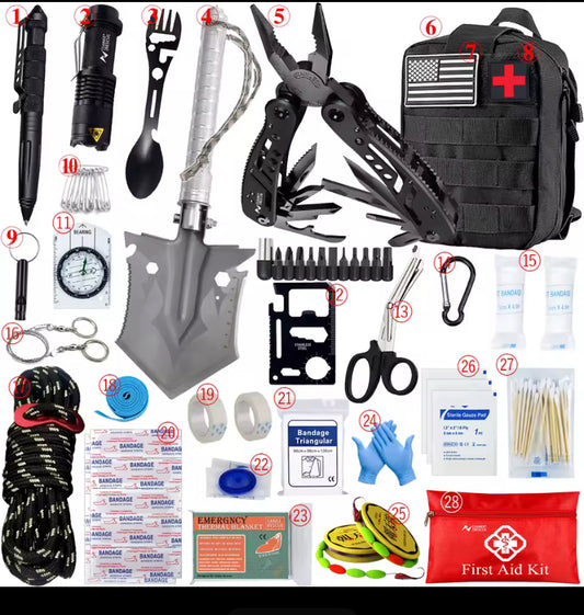 Outdoor Supplies Camping Emergency Equipment Camping Survival Tool Set Multifunctional SelfDefense Supplies First Aid Kits