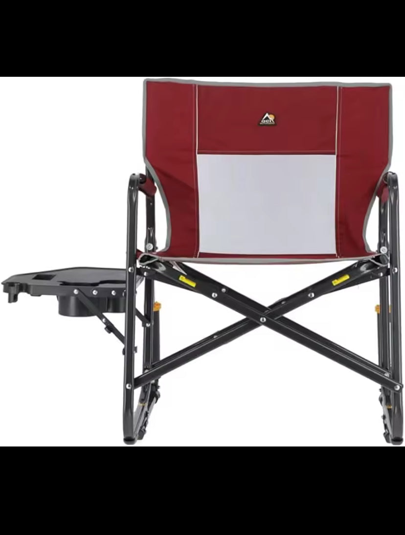 GCI OUTDOOR Freestyle Rocker XL with Side Table Camping Chair | Portable Folding Rocking Chair with Solid