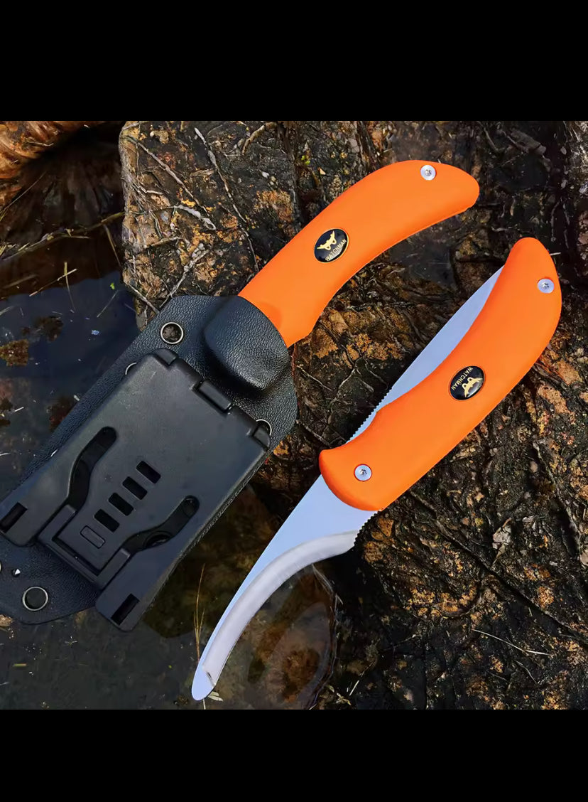 Watchman WF228 Double Blade Hunting Knife Two Blades in One,Butcher Knife, Rotating Skinning and Gutting Fixed