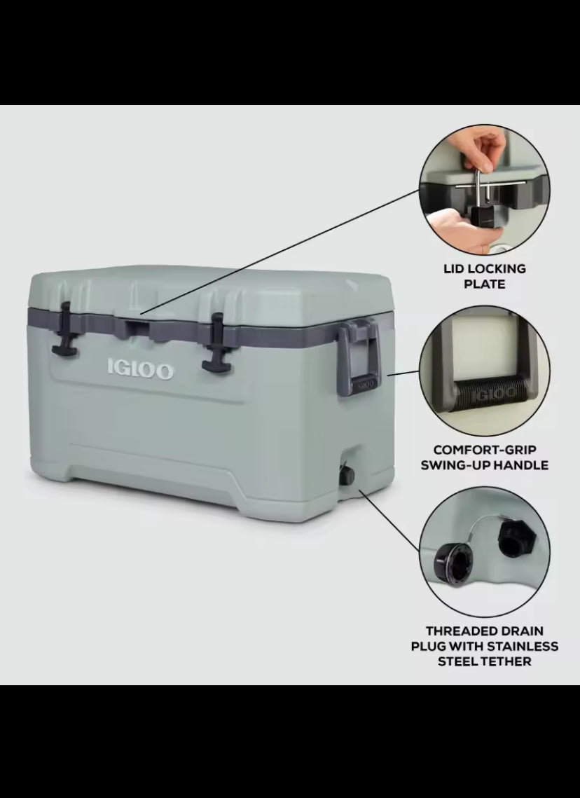 Igloo 72 QT Overland Ice Chest Cooler, Green