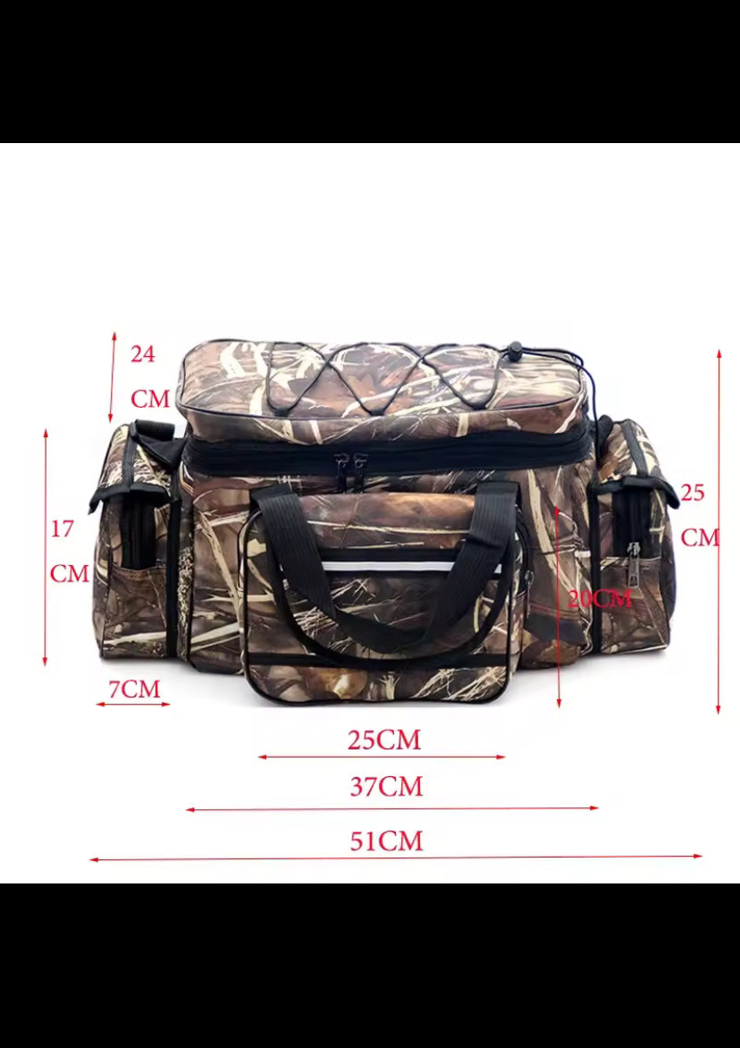 50*30*25cm Waterproof Fishing Bag Nylon Large Capacity Multi-Purpose Fishing Tackle Bag Two-Layer Outdoor Shoulder Bags