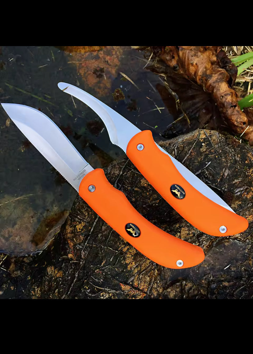 Watchman WF228 Double Blade Hunting Knife Two Blades in One,Butcher Knife, Rotating Skinning and Gutting Fixed