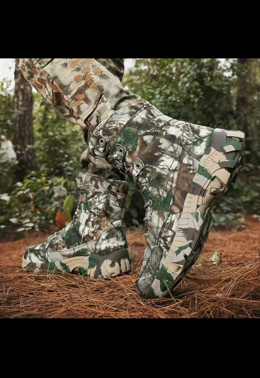 Trendy Camouflage Hiking Boots for Men Platform Waterproof Trekking Boots Non-slip Outdoor Boots Men Botas Hombre
