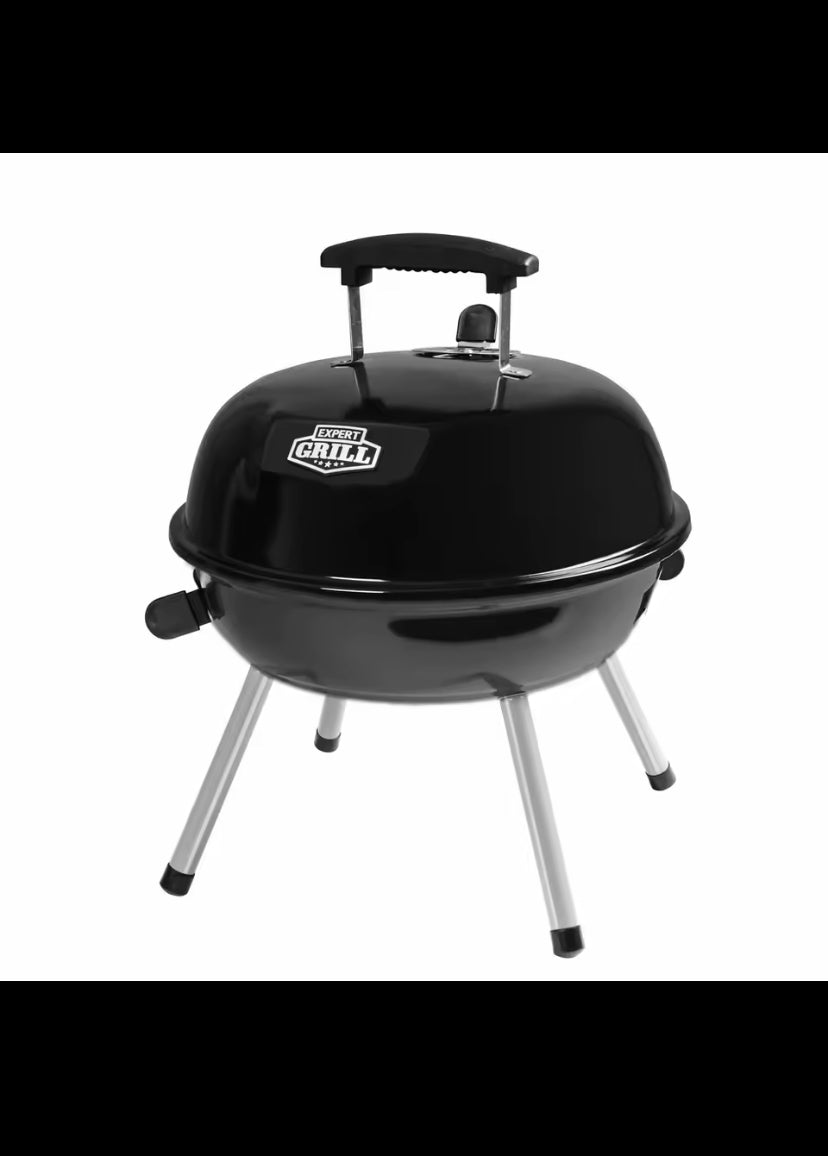 Portable Charcoal Grill 14.5 Inch Tabletop Grill Dome Design Adjustable Air Vents Ideal Camping Tailgating Picnics Easy Cleanup