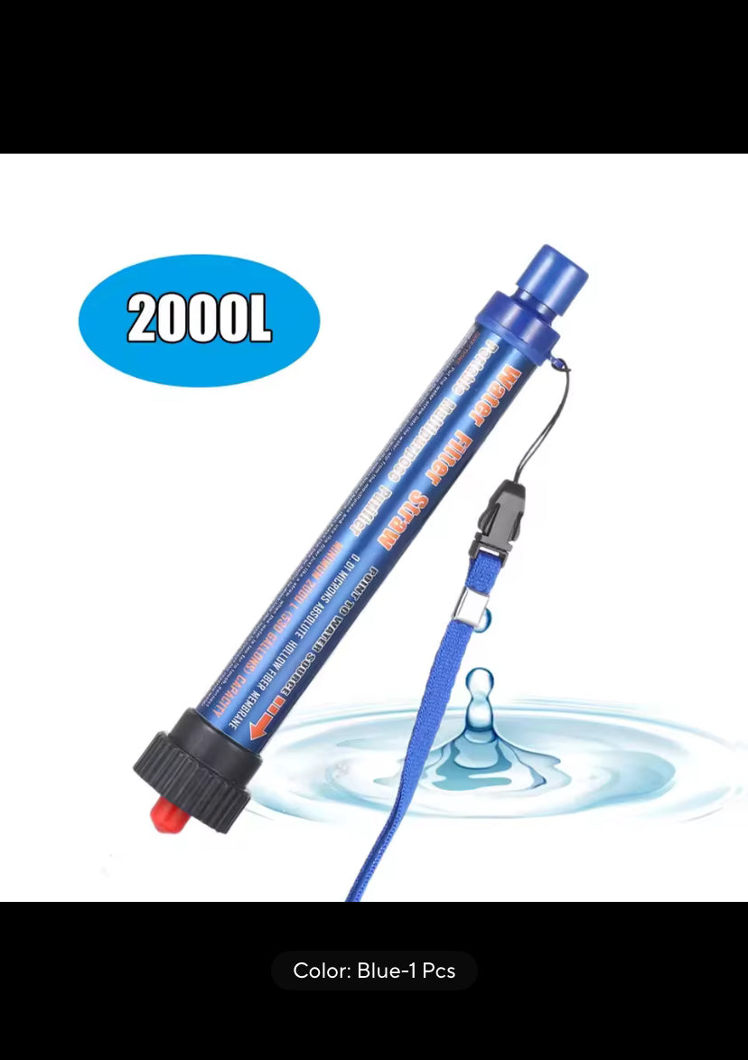 Portable Emergency Water Filter with Straw Outdoor Water Purifier Water Filtration System Camping Travel Backpacking Equipment