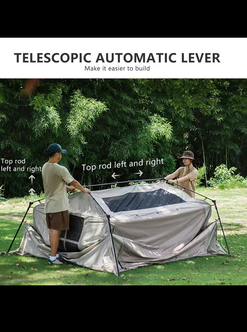 BISINNA One-touch Ridge Type Tent Titanium Glue 3-4 Persons Outdoor Automatic Camping Family Tent