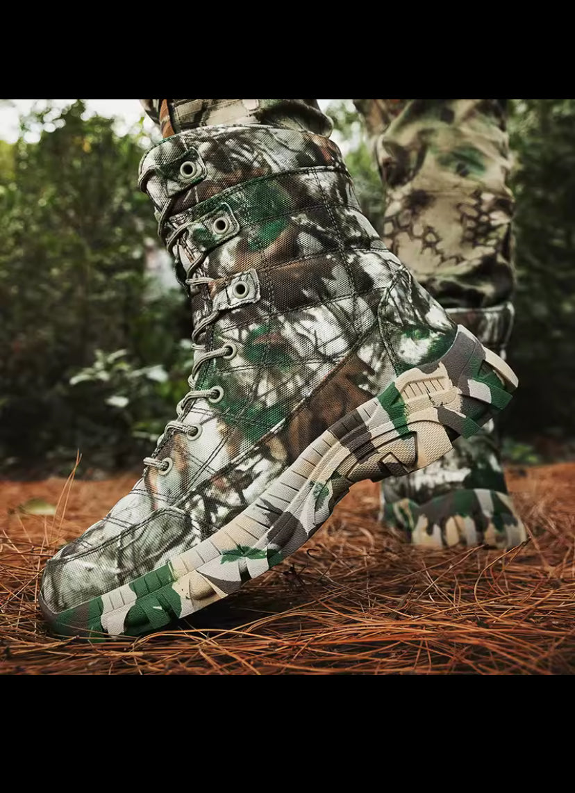 Trendy Camouflage Hiking Boots for Men Platform Waterproof Trekking Boots Non-slip Outdoor Boots Men Botas Hombre