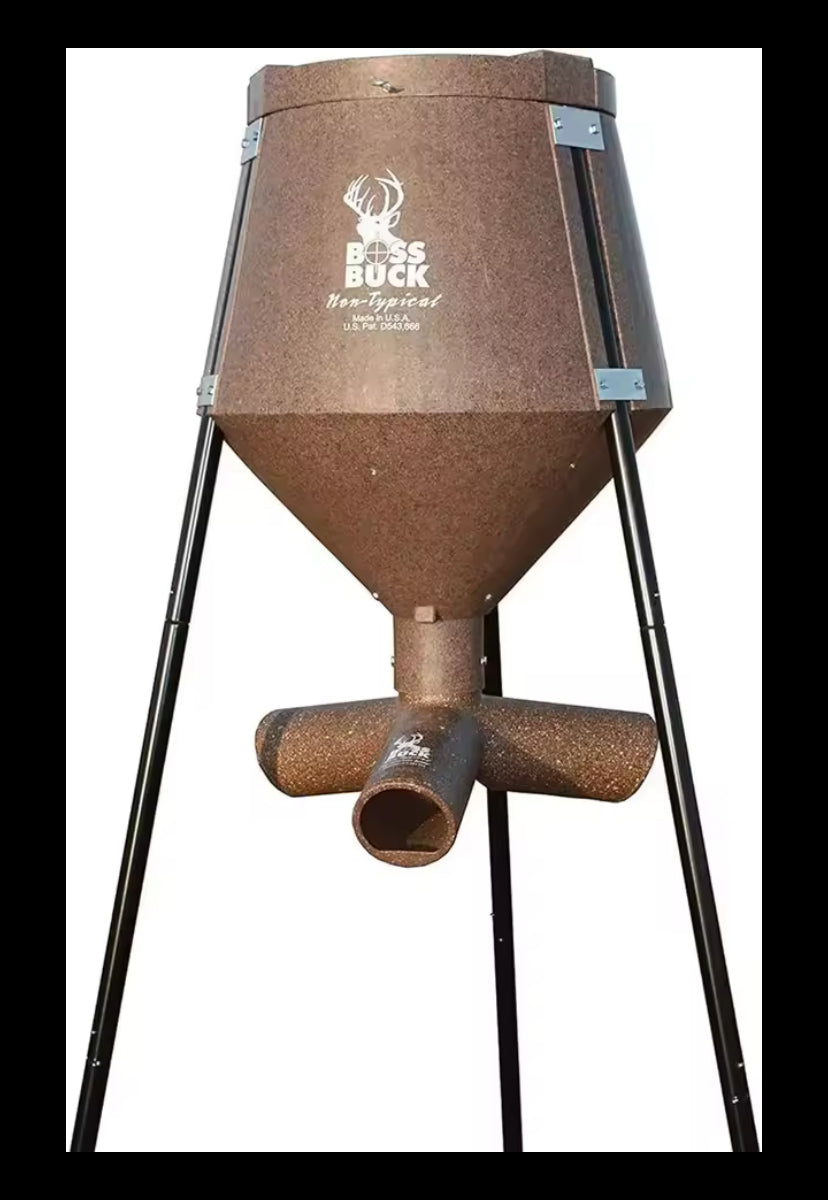 200 LB Deer Feeder/Hunting Durable Lightweight Plastic UV Protected Windproof Waterproof Gravity Feed System