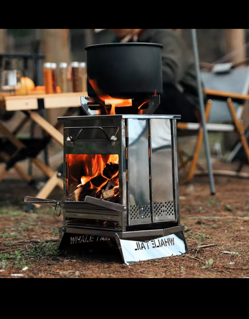 Camping Wood Burning Stove Portable Folding Camp Stove Collapsible Stove Campfire Stove for Outdoor Cooking Picnic Hiking BBQ