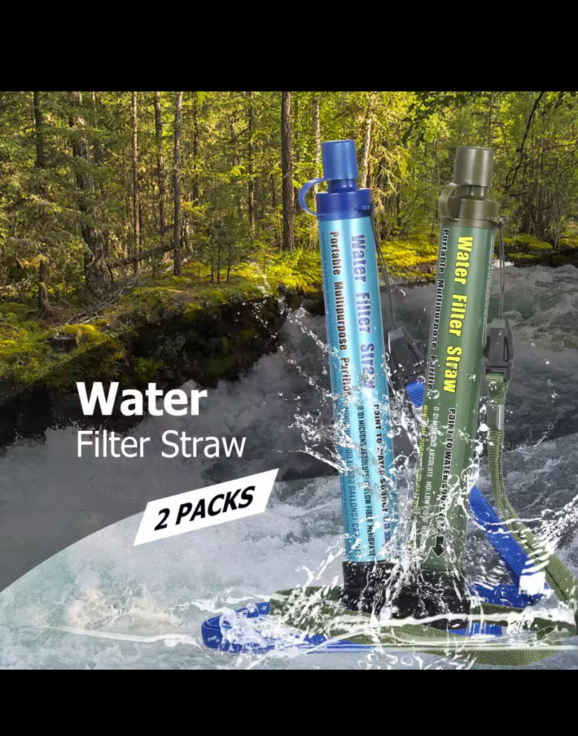 Portable Emergency Water Filter with Straw Outdoor Water Purifier Water Filtration System Camping Travel Backpacking Equipment
