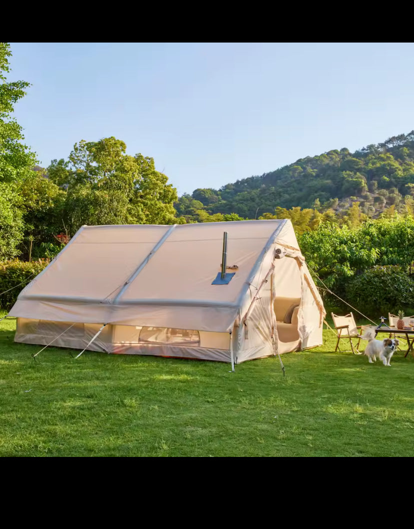 129 Square Feets Large Inflatable Camping Tent,8-10 People Blow up tent,waterproof 4 season Glamping tent,tent for camping
