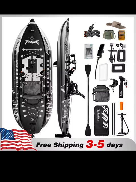 Spatium Fishing Kayak Boat Pedal Drive Sit on Top Pedal Drive Kayak Power System Orientation System, 11'*48"*6",Capacity 660LBS