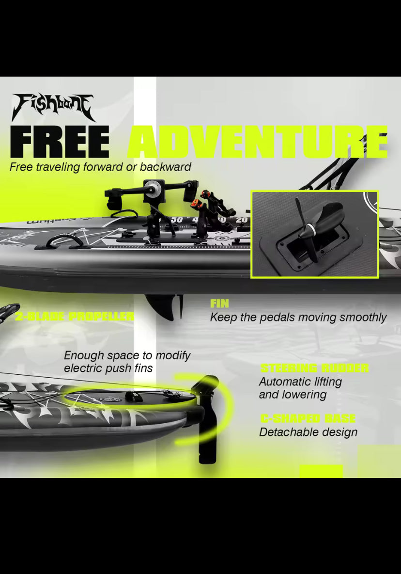 Spatium Fishing Kayak Boat Pedal Drive Sit on Top Pedal Drive Kayak Power System Orientation System, 11'*48"*6",Capacity 660LBS