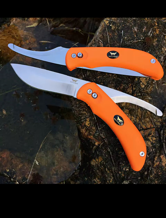 Watchman WF228 Double Blade Hunting Knife Two Blades in One,Butcher Knife, Rotating Skinning and Gutting Fixed
