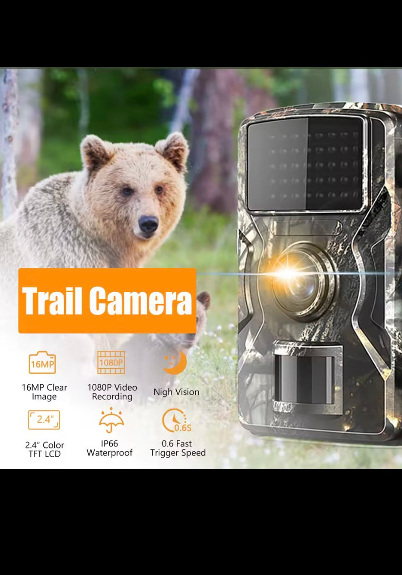 1080P Hunting Camera 2.0in LCD 16MP Infrared Night Vision Mobile Monitoring IP66 Waterproof Trail Camera