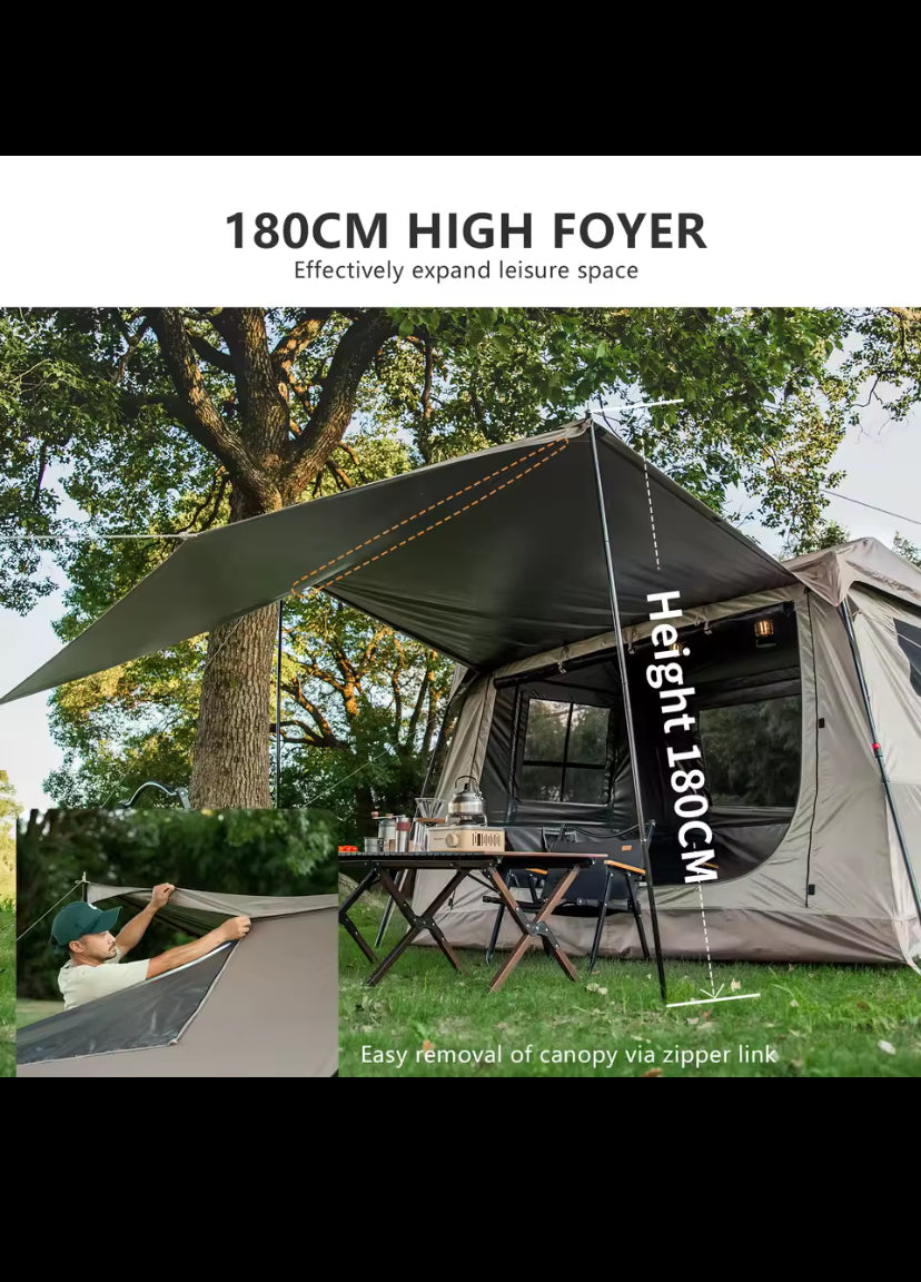 BISINNA One-touch Ridge Type Tent Titanium Glue 3-4 Persons Outdoor Automatic Camping Family Tent
