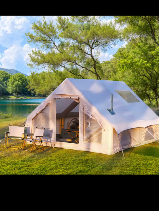 129 Square Feets Large Inflatable Camping Tent,8-10 People Blow up tent,waterproof 4 season Glamping tent,tent for camping
